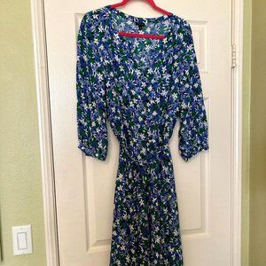 Talbots Blue Floral Dress, size 12